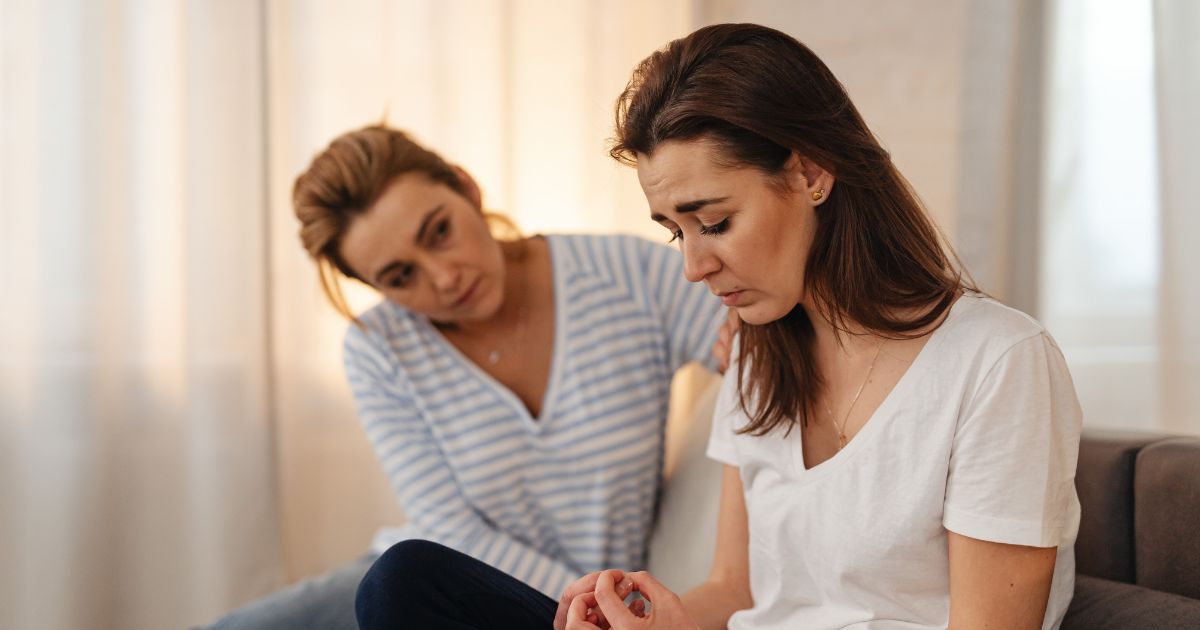 sad woman setting boundaries in relationship with friend